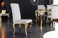 Design stoel MODERN BAROQUE grijs fluweel gouden stoelpoten - 43384 - thumbnail