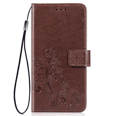 Vier blad clasp reliëf Buckle mobiele telefoon bescherming lederen draagtas met Lanyard & Card slot & portemonnee & beugel functie voor Xiaomi CC9e (