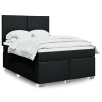 Boxspring met matras stof zwart 160x200 cm - thumbnail