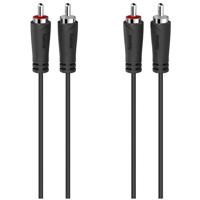 Hama Audiokabel, 2 cinch-stekkers - 2 cinch-stekkers, 5,0 m Luidspreker kabel Zwart - thumbnail