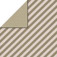 Cadeaupapier - Geschenkpapier - Taupe stripe over ivory ribbed 50 cm - thumbnail