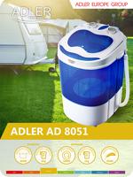 Adler AD 8051 wasmachine Bovenbelading 3 kg Blauw, Wit - thumbnail