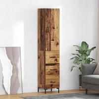 Hoge kast met lade Oud Hout 69,5 x 34 x 180 cm Bewerkt hout - thumbnail