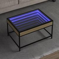 Salontafel met Infinity LED 70x50x41 cm sonoma eikenkleurig - thumbnail