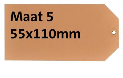 Label karton nr 5 200gr 55x110mm chamois 1000 stuks
