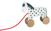 Goki houten trekdier paard - thumbnail