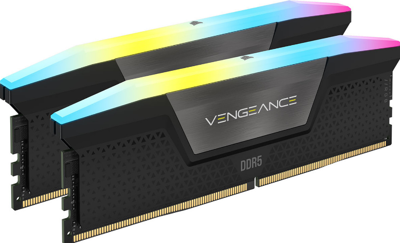 RAM - Corsair VEGEANCE RGB DDR5 - 32 GB 2x16GB Dimm - 5200MHz - non pufferico, 40-40-40-77, XMP 3.0, Black HeatSpreader, LED RGB, 1.25V