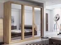 Kast ARTURO 3 schuifdeuren shetland eik met spiegel - thumbnail