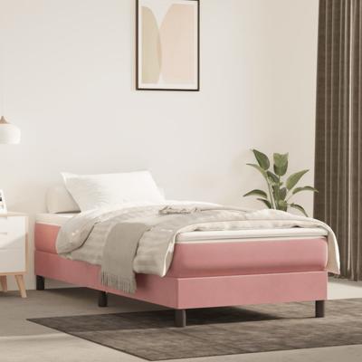 Pocketveringmatras medium 100x200x20 cm fluweel roze