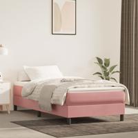 Pocketveringmatras medium 100x200x20 cm fluweel roze - thumbnail