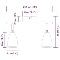 VidaXL Plafondspot met schijnwerpers wit 25.5 x 8 x 16 cm metaal - thumbnail