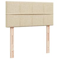 Boxspring met matras stof crèmekleurig 90x200 cm - thumbnail