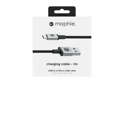 Mophie Charge en Sync Kabel-USB-A naar Micro USB 1M - Zwart