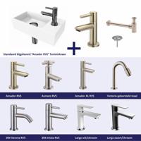 Fonteinset Versus Rechts Glans Wit RVS Ink - thumbnail