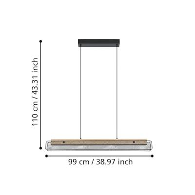 EGLO connect.z Kokomo-Z Hanglamp - 99 cm - Zwart|Bruin|Wit - RGB