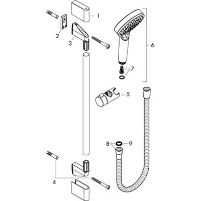 Hansgrohe Crometta vario doucheset 65cm wit chroom 26532400