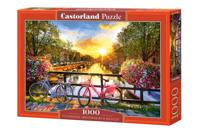 Picturesque Amsterdam with Bicycles Puzzel 1000 Stukjes - thumbnail