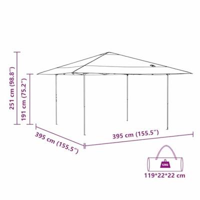 Luifeltent Oranje 400 x 400 x 227 / 236 / 245 cm Oxford stof Luifeltent Oranje 400 x 400 x 227 / 236 / 245 cm Oxford stof