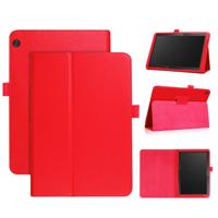 Lunso - Lenovo Tab M10 Gen 1 - Stand flip Bookcase hoes - Rood - thumbnail