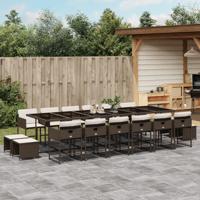 17-delige Tuinset met kussens poly rattan bruin - thumbnail