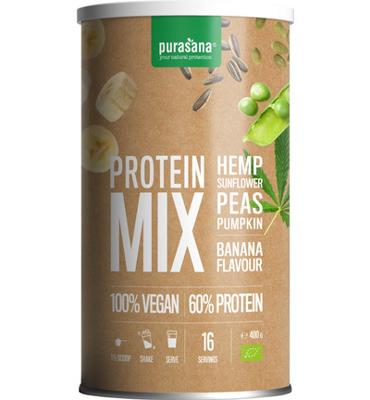 Protein mix pea sunflower hemp banana vegan bio 400 Gram