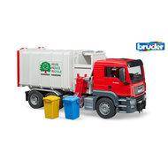 bruder MAN TGS vuilniswagen zijlader modelvoertuig - thumbnail