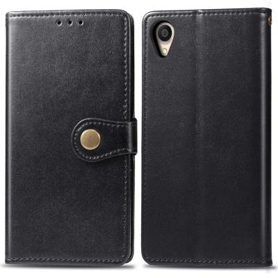 Retro effen kleur lederen gesp mobiele telefoon bescherming lederen draagtas met Lanyard & fotolijstjes & kaartsleuf & portemonnee & beugel functie vo