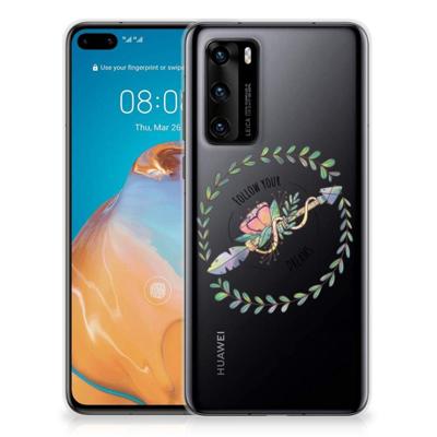 Huawei P40 Telefoonhoesje met Naam Boho Dreams Huawei P40 Telefoonhoesje met Naam Boho Dreams