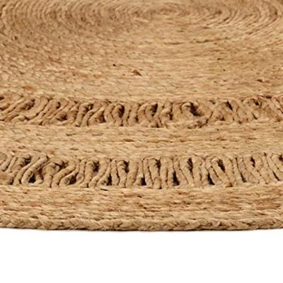 VidaXL Tapijt rond 120 cm gevlochten jute VidaXL Tapijt rond 120 cm gevlochten jute