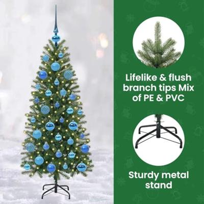 VidaXL Kunstkerstboom met 150 led met standaard groen 120 cm pe en pvc VidaXL Kunstkerstboom met 150 led met standaard groen 120 cm pe en pvc