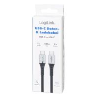 LogiLink CU0425 USB-C-kabel USB 2.0 USB-C stekker 3.00 m Zwart Met LED, Stekker past op beide manieren - thumbnail
