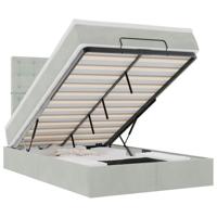 Ottoman bed met matrassen en LED's 80x200cm fluweel lichtgrijs - thumbnail