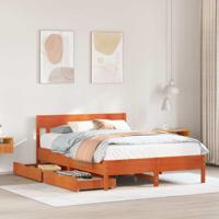 Bedframe zonder matras massief grenenhout wasbruin 120x200 cm - thumbnail