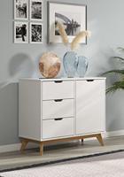 Ladekast Borneo Wit Naturel 80x79x40cm FSC gecertificeerd - thumbnail