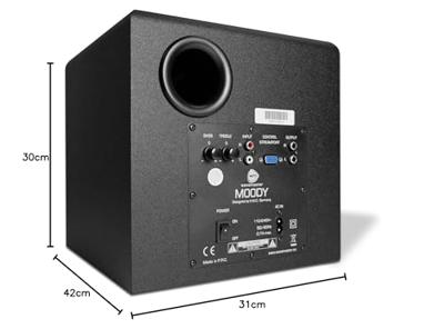 Wavemaster MOODY 2.1 luidsprekersysteem (65 Watt) actieve boxen gebruik voor TV/Tablet/Smartphone/PC zwart (66202)
