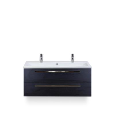Seville Badmeubelset 120 cm - 2 laden Black Oak - Wastafel Djazz Enkel 2 kraangaten
