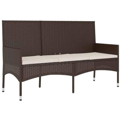 4-delige Loungeset met kussens poly rattan bruin 4-delige Loungeset met kussens poly rattan bruin
