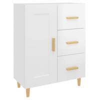 Dressoir 69,5x34x90 cm bewerkt hout hoogglans wit - thumbnail