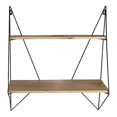 Clayre & Eef Wandrek 60x20x70 cm Zwart Ijzer Hout Muurrek
