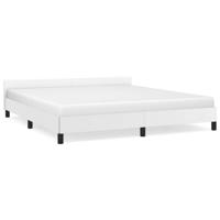 Bedframe met hoofdeinde zonder matras 160x200 cm wit - thumbnail