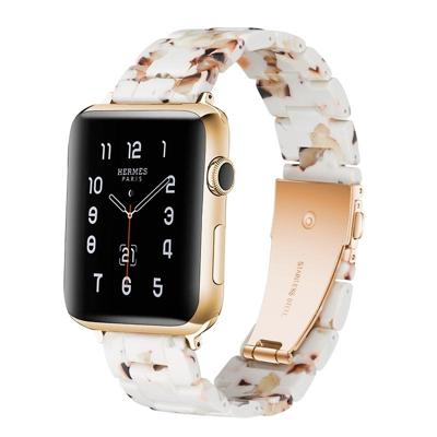 Simple Fashion Resin Watch Strap for Apple Watch Series 5 & 4 40mm & Series 3 & 2 & 1 38mm(Nougat)