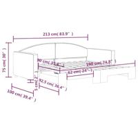 Slaapbank met onderschuifbed 90x190 cm stof zwart - thumbnail