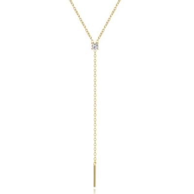 Elenza Goudkleurige 925 Sterling Zilveren Ketting met Zirkonia Hangertje