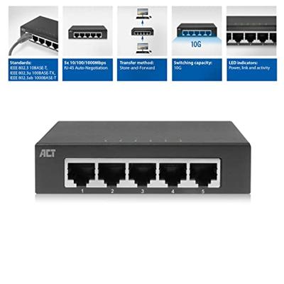 ACT AC4415 5-poorts Gbit switch - thumbnail