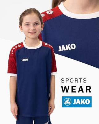 JAKO 4224K Shirt Iconic Km Kids - Navy/Chillrood - 152