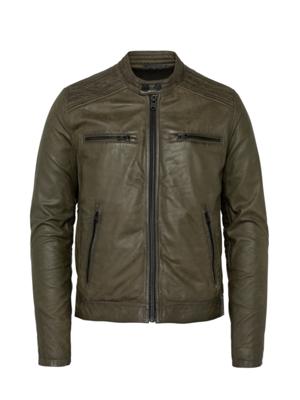 Zip jacket sheep double dyed oily beech