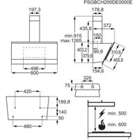 AEG DVB5860B afzuigkap Zwart 700 m³/uur A - thumbnail