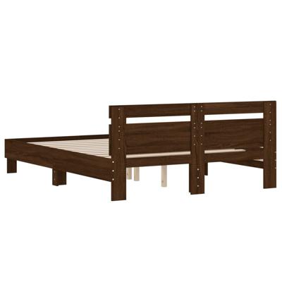 Bedframe met hoofdeinde bewerkt hout bruineikenkleur 140x190 cm