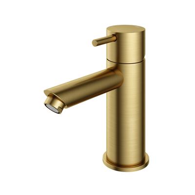 Wastafelmengkraan Hotbath Cobber 1-hendel Recht 14.3 cm Geborsteld Messing PVD