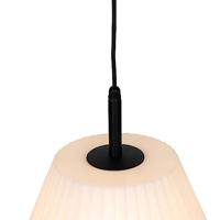 QAZQA Moderne buiten hanglamp zwart met witte kap 32.9 cm IP44 - - thumbnail